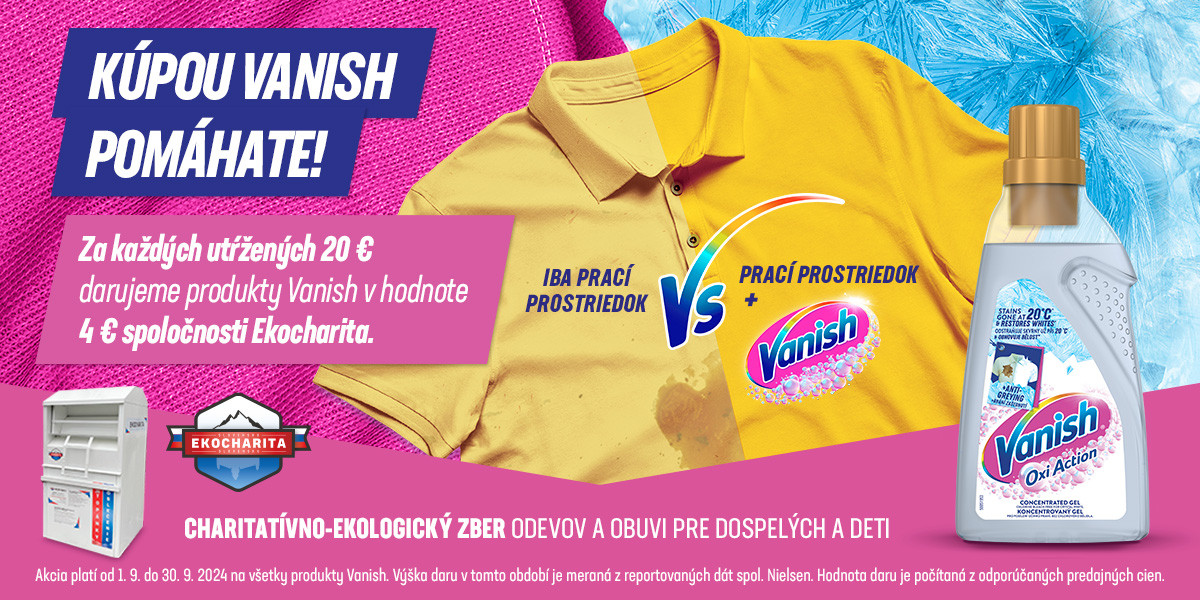 Darujte oblečeniu druhý život s Vanishom a Ekocharitou