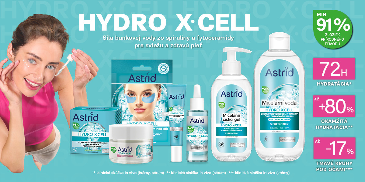 Objavte silu fytoceramidov a bunkovej vody zo spiruliny v novom rade Astrid Hydro Xcell