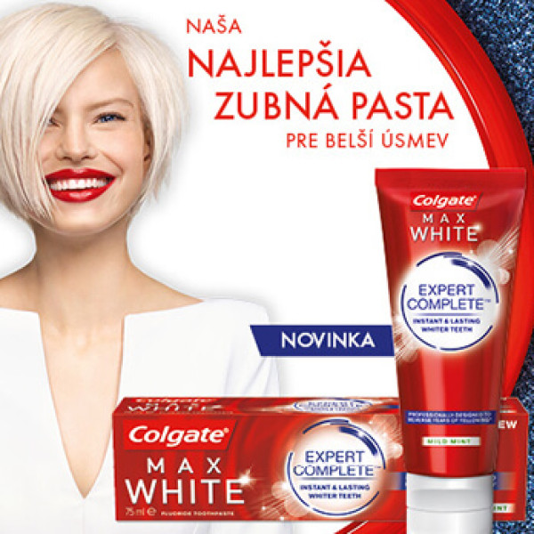 Nová bieliaca pasta Colgate Max White Expert Complete