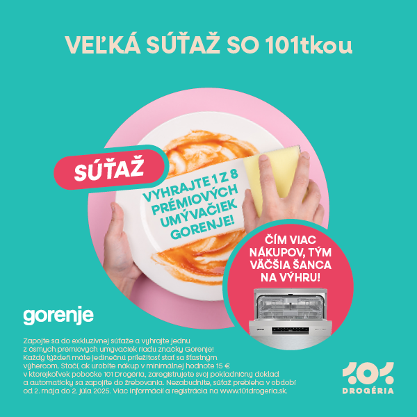 VEĽKÁ SÚŤAŽ SO 101tkou: Vyhrajte 1 z 8 prémiových umývačiek riadu značky Gorenje!